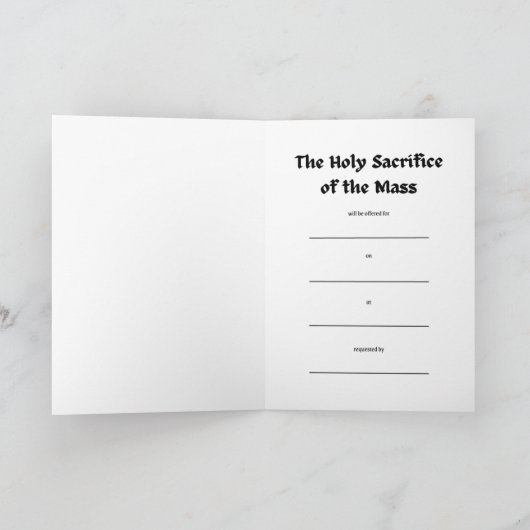 Masse des hl. Gregory der Große Durer, Absichtserk Karte (Innenseite)