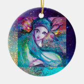 MASSE IN BLAU, Monogramm Keramik Ornament (Vorne)