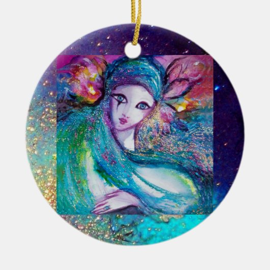 MASSE IN BLAU, Monogramm Keramik Ornament (Vorne)