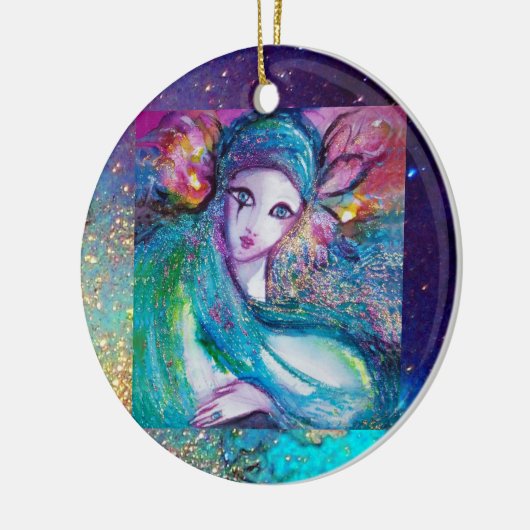 MASSE IN BLAU, Monogramm Keramik Ornament (Links)