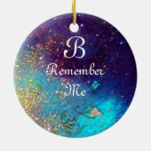 MASSE IN BLAU, Monogramm Keramik Ornament (Hinten)