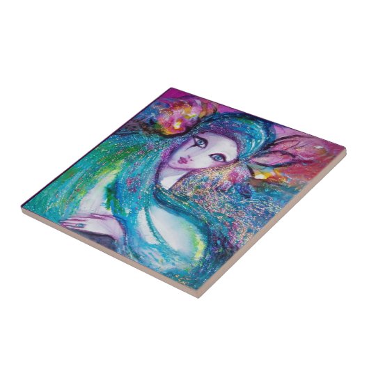 MASSE IN BLAU / Venezianische Masquerade Ball, aqu Fliese (Seite)