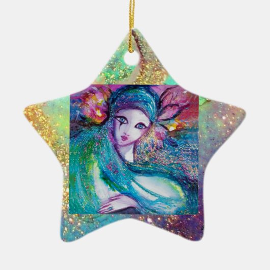 MASSE IN BLAU / Venezianische Masquerade Masken Keramikornament (Vorne)