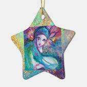 MASSE IN BLAU / Venezianische Masquerade Masken Keramikornament (Links)