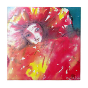 MASSE IN RED / Venezianisch Masquerade Ball, gelb Fliese