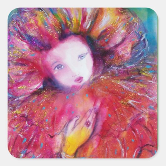 MASSE IN ROT QUADRATISCHER AUFKLEBER (Vorderseite)