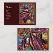 MASSE / Mysteriöse Maske mit Eule, Lila braun Visitenkarte (Vorne/Hinten)