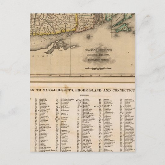 Masse, Rhode Island, Connecticut Postkarte (Vorderseite)