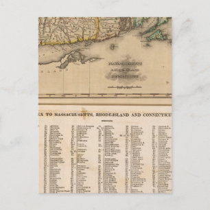 Masse, Rhode Island, Connecticut Postkarte