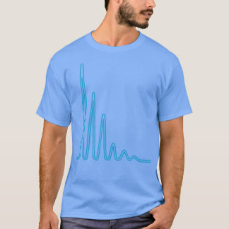 Masse Spitzenumschlag Blau auf hellen Hintergrund T-Shirt