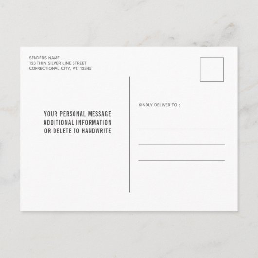 Maßeinheit für die Einstellung von Richtern - dünn Ankündigungspostkarte (Rückseite)