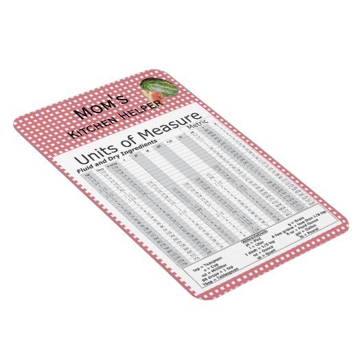 Maßeinheiten für Wassermelonendesign Magnet (Rechte Seite)