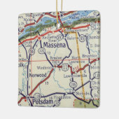 Massena NY Vintag Map Keramikornament (Links)