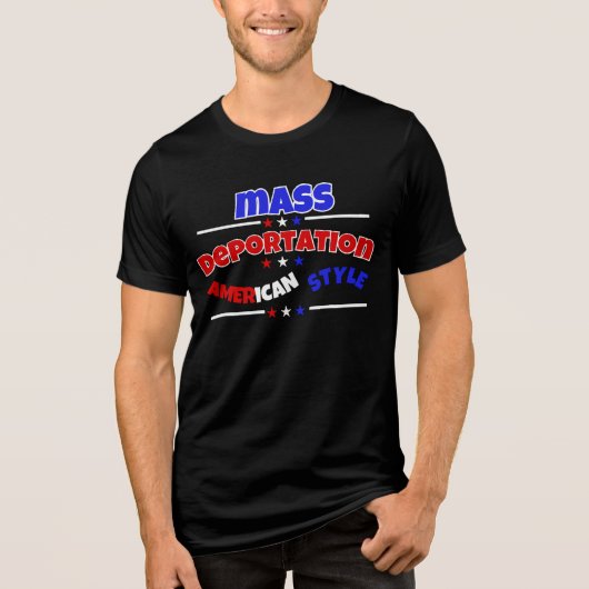MASSENDEPORTATION: AMERIKANISCHER STIL Tri-Blend SHIRT (Vorderseite)