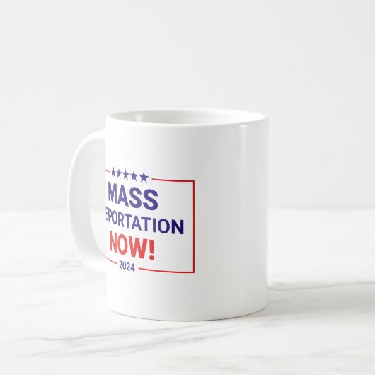 Massendeportation jetzt Trump Vance 2024 Kaffeetasse (Vorderseite Links)