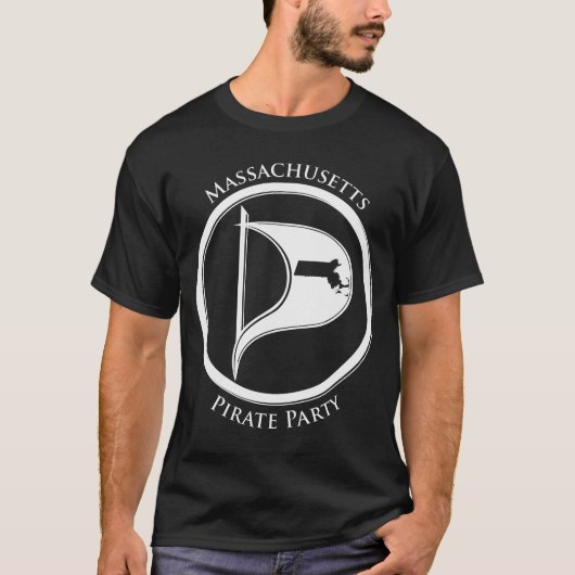 Massenpirat Flage w/Text Dunkelheit T-Shirt (Vorderseite)
