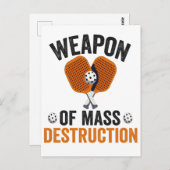 Massenvernichtungswaffe Funny Pickleball Sport Postkarte (Vorne/Hinten)