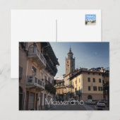 Masserano Abend Skyline, Biella, Italien Postkarte (Vorne/Hinten)