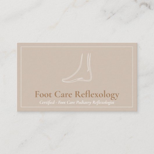 Masseur für Brown Foot Podiatrie Reflexologe Visitenkarte (Vorderseite)