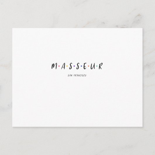 Masseur Massage Postkarte (Vorderseite)