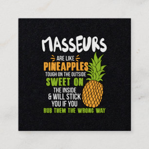 Masseure sind wie Ananas. Quadratische Visitenkarte