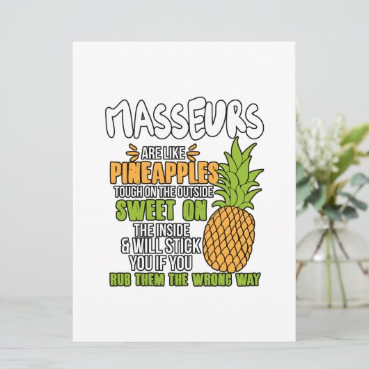 Masseure sind wie Ananas. Save The Date (Stehend Vorderseite)