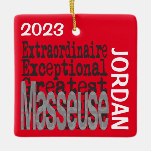 Masseuse Extraordinaire CUSTOM Keramikornament (Vorderseite)