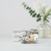 Masseuse Massage Therapist Business Card Visitenkarte (Stehend Vorderseite)