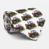 Massey Ferguson roter Traktor auf dem Gebiet Krawatte (Gerollt)