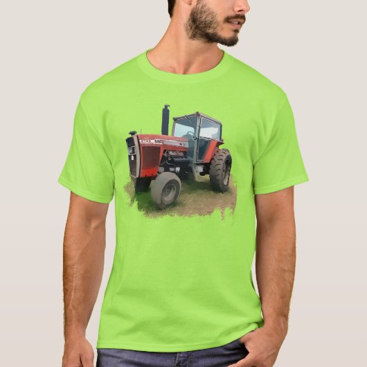 Massey Ferguson roter Traktor auf dem Gebiet T-Shirt (Vorderseite)