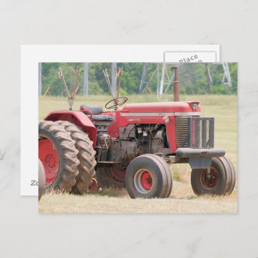 Massey Ferugson Super 90 sitzt an einem sonnigen T Postkarte (Vorne/Hinten)