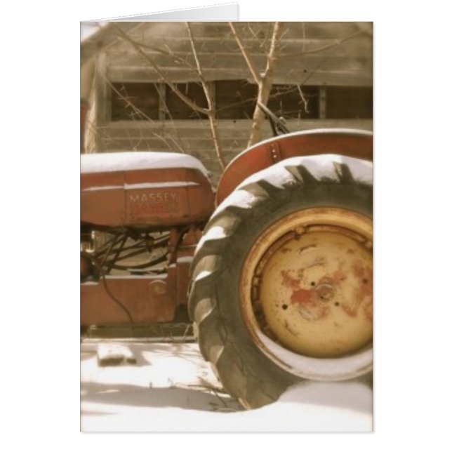 Massey Harris Traktor im Schnee: Leere Karte (Vorne)