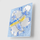 Maßflugzeug Quadratische Wanduhr (Winkel)