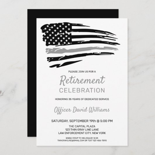 Maßgebliche Einstellung der Beamten - dünne graue  Einladung (Vorne/Hinten)