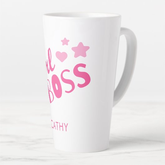 Maßgebliche Girl-Boss-Fun-Typografie Pink Milchtasse (Rechte Ecke)