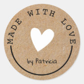 Maßgeschneidert aus Liebe-Weißheart-Kraftpapier Runder Aufkleber (Vorderseite)