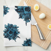 Maßgeschneidert!.. blaues Spinnenmumpenmuster— Geschirrtuch (Viertel Falte)