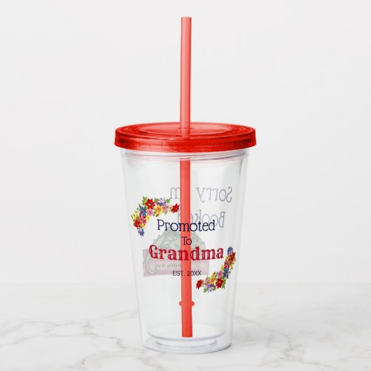 Maßgeschneidert für Oma Akrylic Tumbler Acryltrinkbecher (Vorderseite)