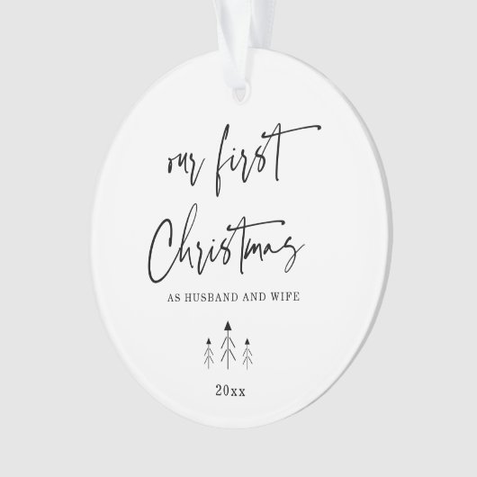 Maßgeschneidert für unser erstes Weihnachtsfest al Ornament (Vorderseite)