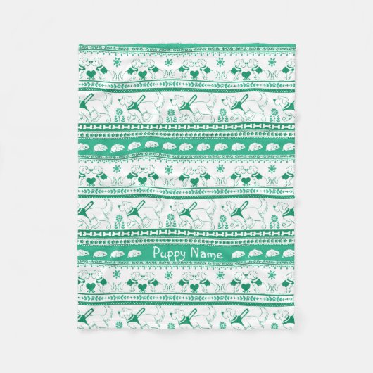 Maßgeschneidert Golden Guide Hundeschema Grün Fleecedecke (Vorderseite)