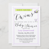 Maßgeschneidert hat sie Twins Baby Dusche Einladun Einladung (Vorderseite)