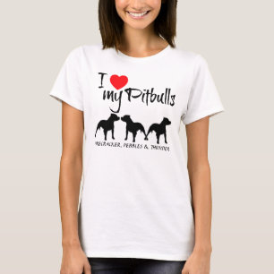 Maßgeschneidert I Liebe meiner drei Pitbullen T-Shirt