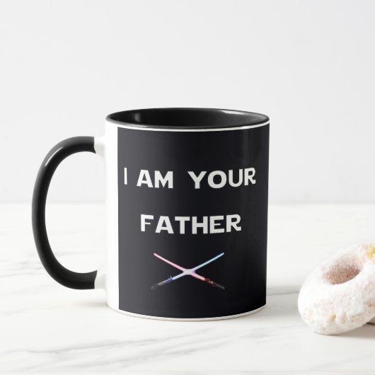 Maßgeschneidert, ICH BIN IHR VATER Schwerter Light Tasse (Mit Donut)