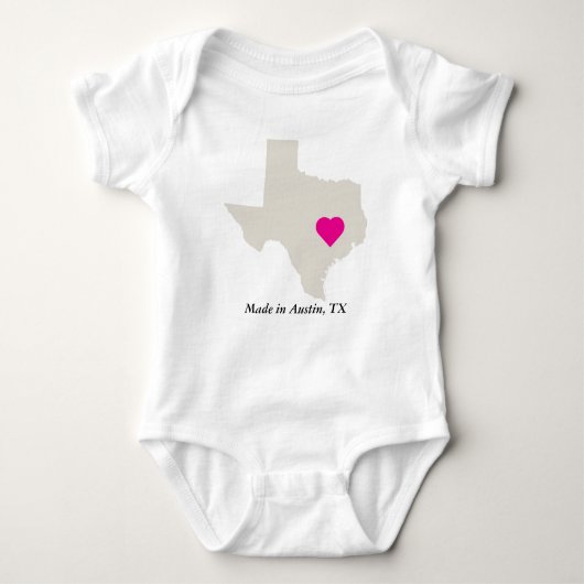 Maßgeschneidert in Texas Staat Liebe Baby T-Shirt Baby Strampler (Vorderseite)