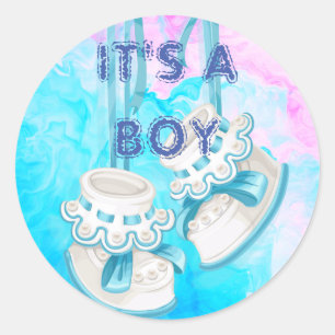 Maßgeschneidert ist es ein Baby Gender Reveal Aufk Runder Aufkleber