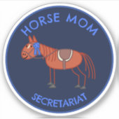 Maßgeschneidert: Mama - Kastanienhorse Doodle Aufkleber (Vorderseite)