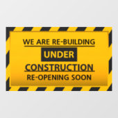 Maßgeschneidert sind wir wieder Gebäude im Bau Fensteraufkleber (Blatt)