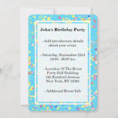 Maßgeschneiderte 12x18 Sky Blue Birthday Foto Coll Einladung (Rückseite)