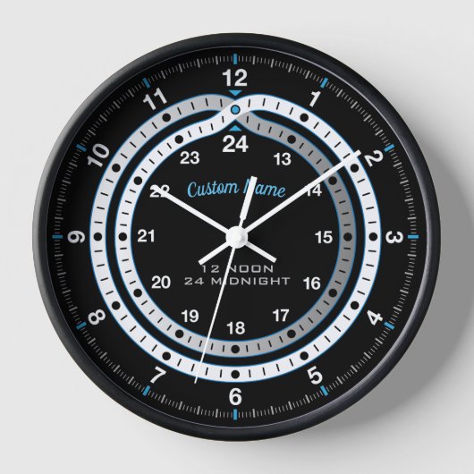 Maßgeschneiderte 24-Stunden-Uhr Uhr (Vorderseite)