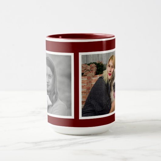 Maßgeschneiderte 2-Foto-Collage Tasse (Zentrum)